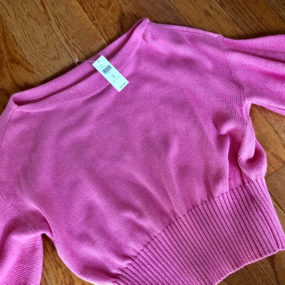Anthropologie Pink Boat Neck Sweater
